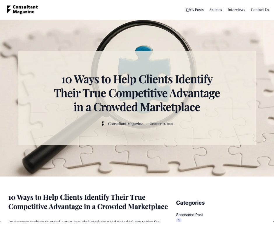 10 Ways to Help Clients Identify Their True Competitive Advantage in a Crowded Marketplace