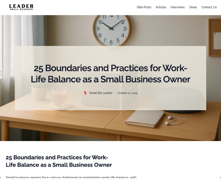 25 Boundaries and Practices for Work-Life Balance as a Small Business Owner