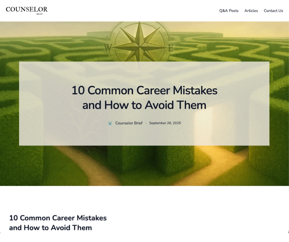 10 Common Career Mistakes and How to Avoid Them