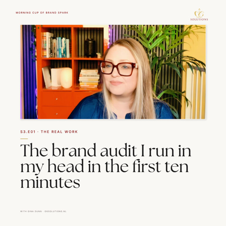 The brand audit I run in my head in the first ten minutes
